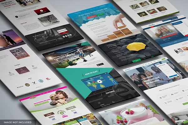 Bild mit vielen Beispielen von verschiedenen Designentwürfen